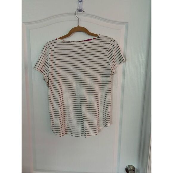 Ann Taylor Floral Cream colored Tee - Picture 2 of 4